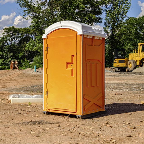 how often are the porta potties cleaned and serviced during a rental period in Russellville Ohio